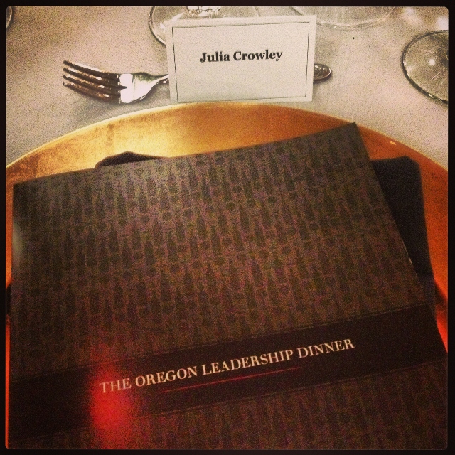 The Oregon Leadership Dinner Program was placed at each seat for attendees of the special event