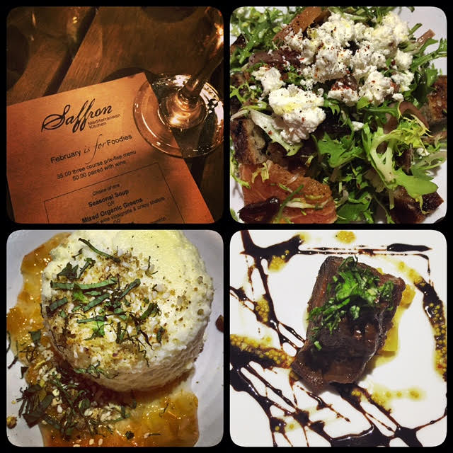 Saffron's prix-fixe menu was incredible, plus we received a bonus sample of their famous Beef Cheeks - melt in our mouth beef that was nearly dessert-like. Wow. 