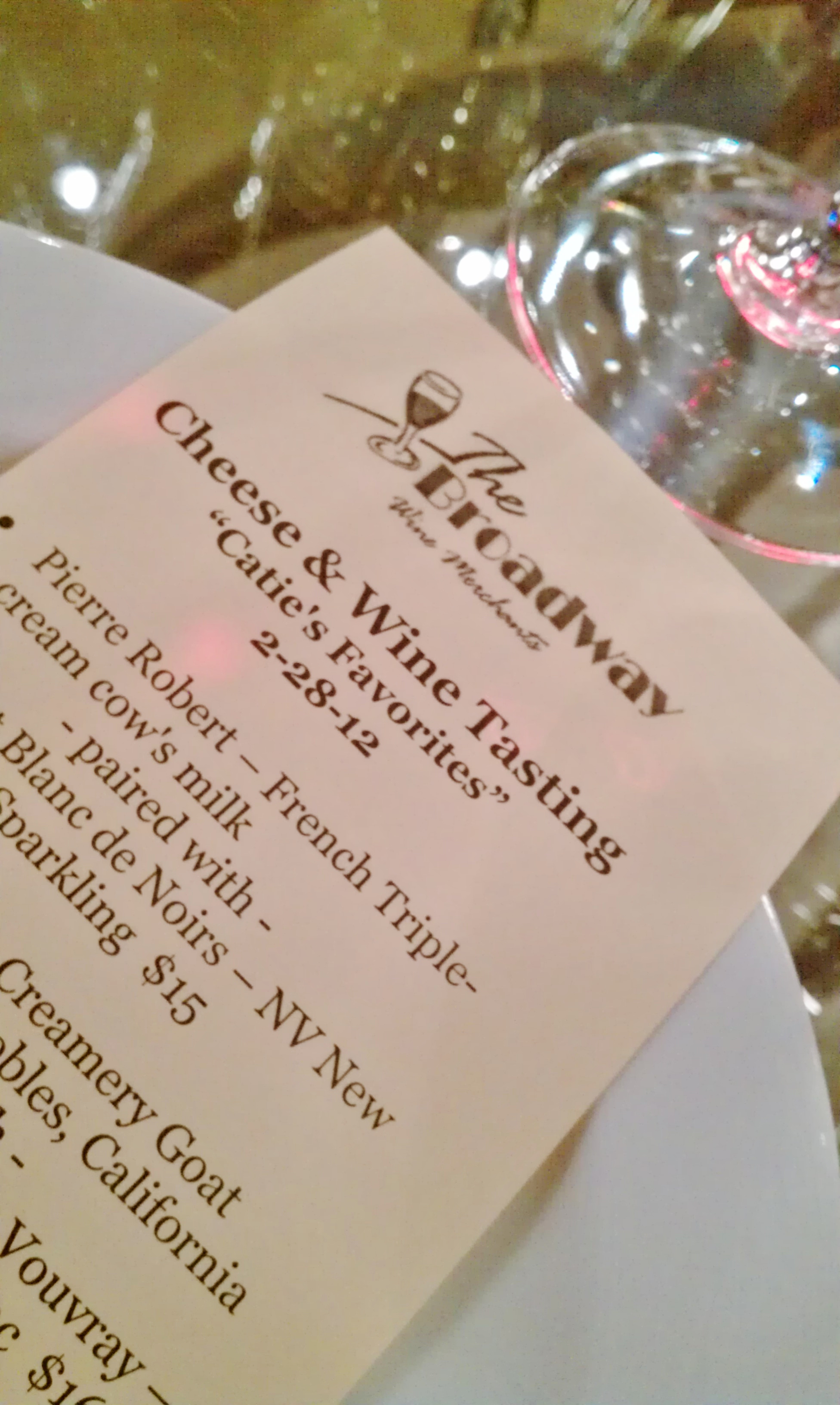 Wine & Cheese – Broadway Style