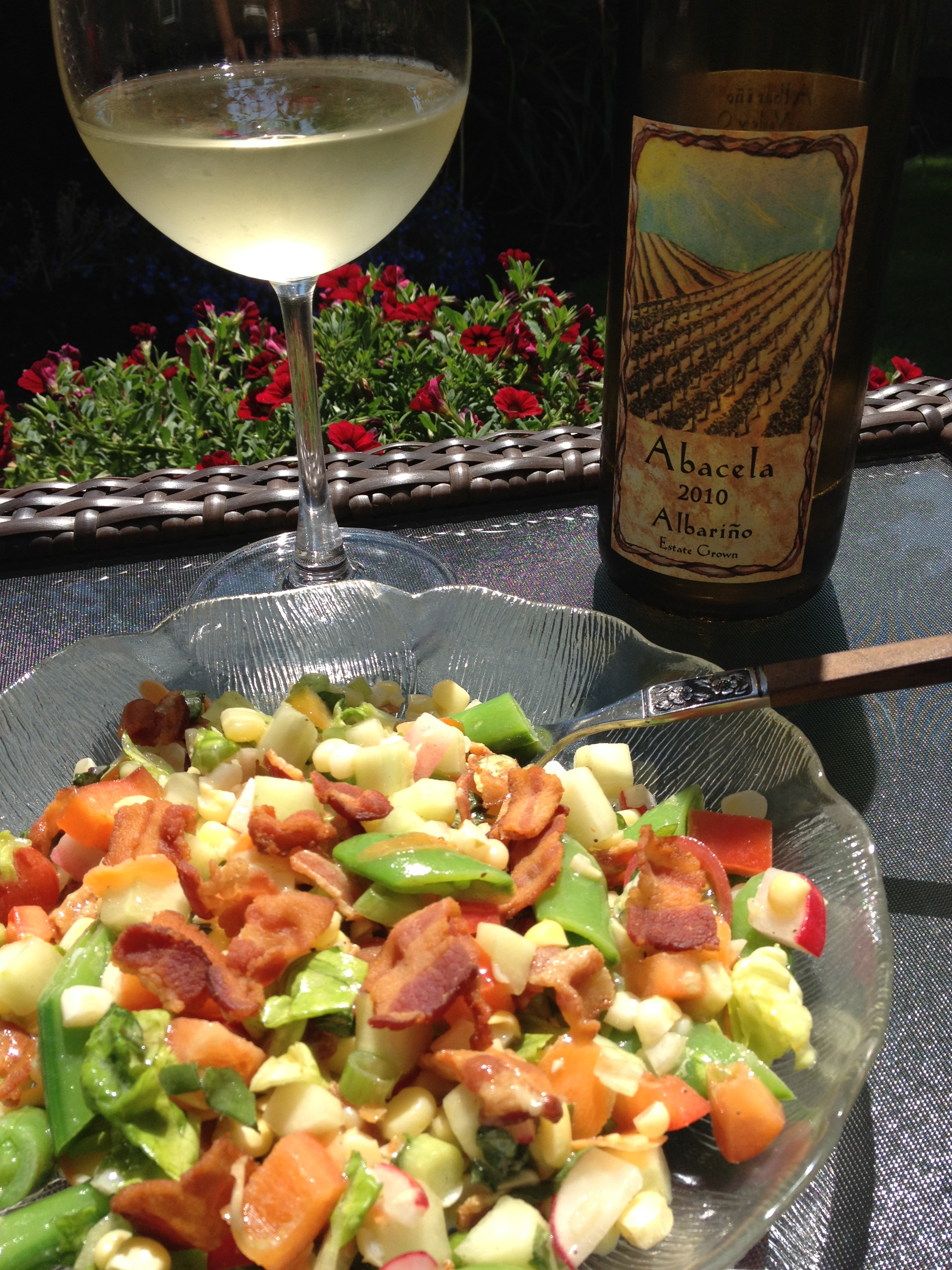 Pair This: Chop Salad with Corn, Snap Peas and Bacon & Abacela Albariño