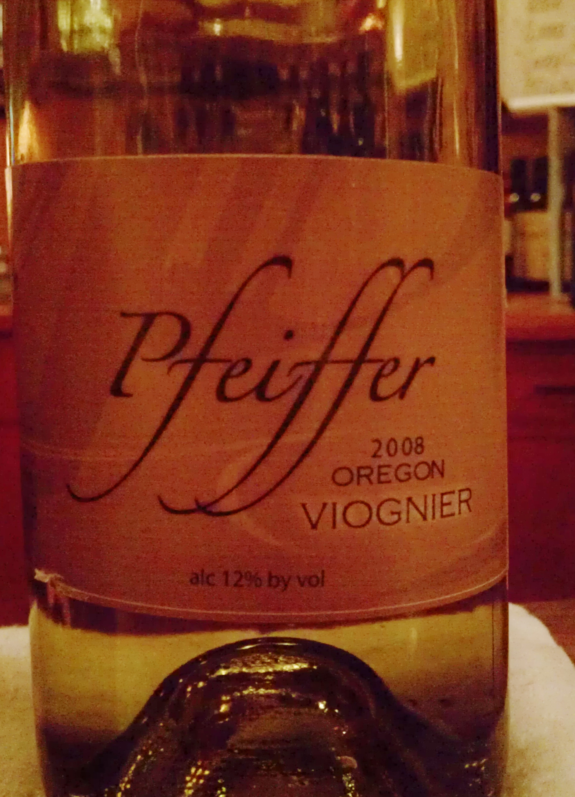 In The Glass: Pfeiffer Viognier 2008