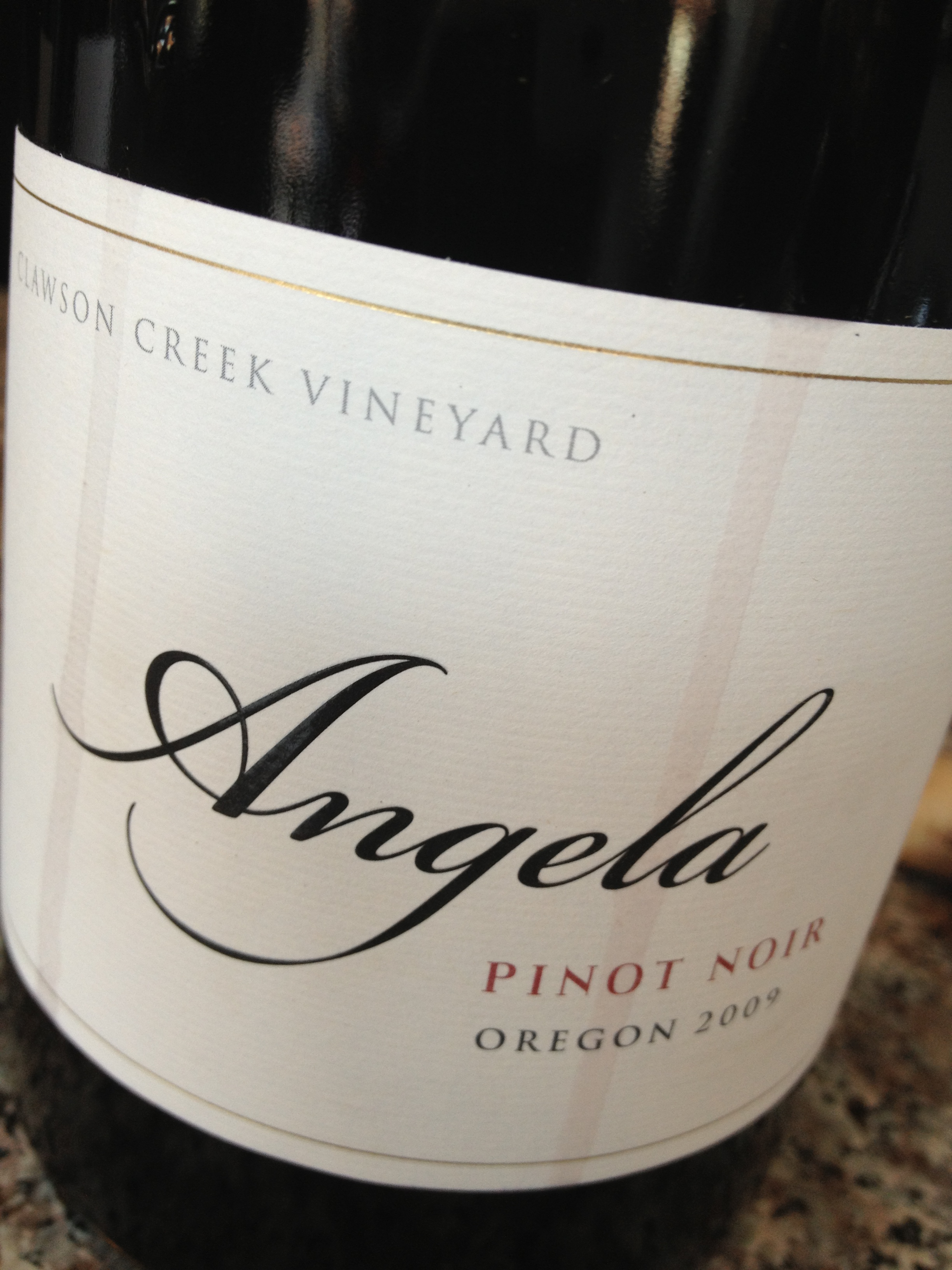 In The Glass: Angela Pinot Noir 2009 (Willamette Valley)